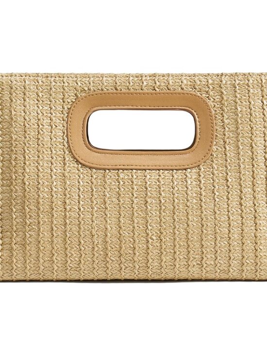 Handbags - Chic Straw Clutch Purses for Women with Top Handle Summer Bag, Ideal Vacation Ha